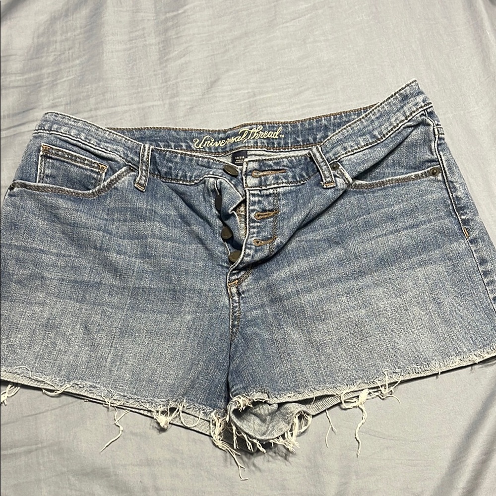 Universal Thread Blue Jean Shorts with Distressed Hem